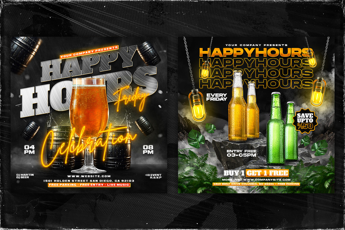 Happy Hours Post & Flyer Templates, a Templates & Theme by OnurDemircan (Photo 2 of 5)