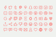 Social Media Line Icons Pack, an Outline Icon by Abstracto-Create (Thumbnail 4 of 5)