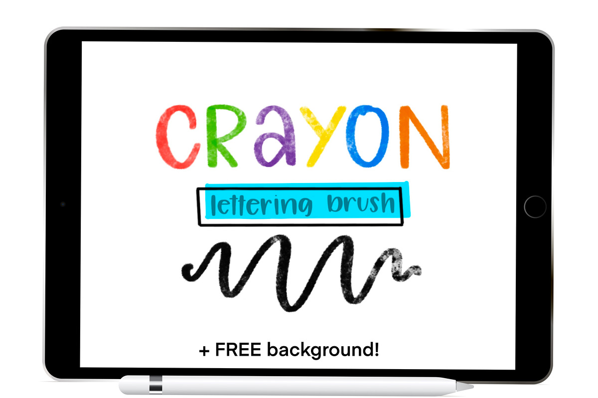 Crayon Procreate Lettering Brush, a Brush Add-On by Blue Strawberry Studio (Photo 1 of 7)