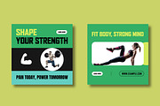 Fitness Social Media Post Set Design, a Social Media Template by MightyDesign (Thumbnail 5 of 8)