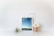 White Frame Floral Styled Mockup, a Print Template by Pretty Techie (Thumbnail 2 of 2)