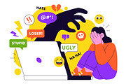 10 Cyberbullying Illustration, a Person Illustration by denayunebgt (Thumbnail 4 of 4)