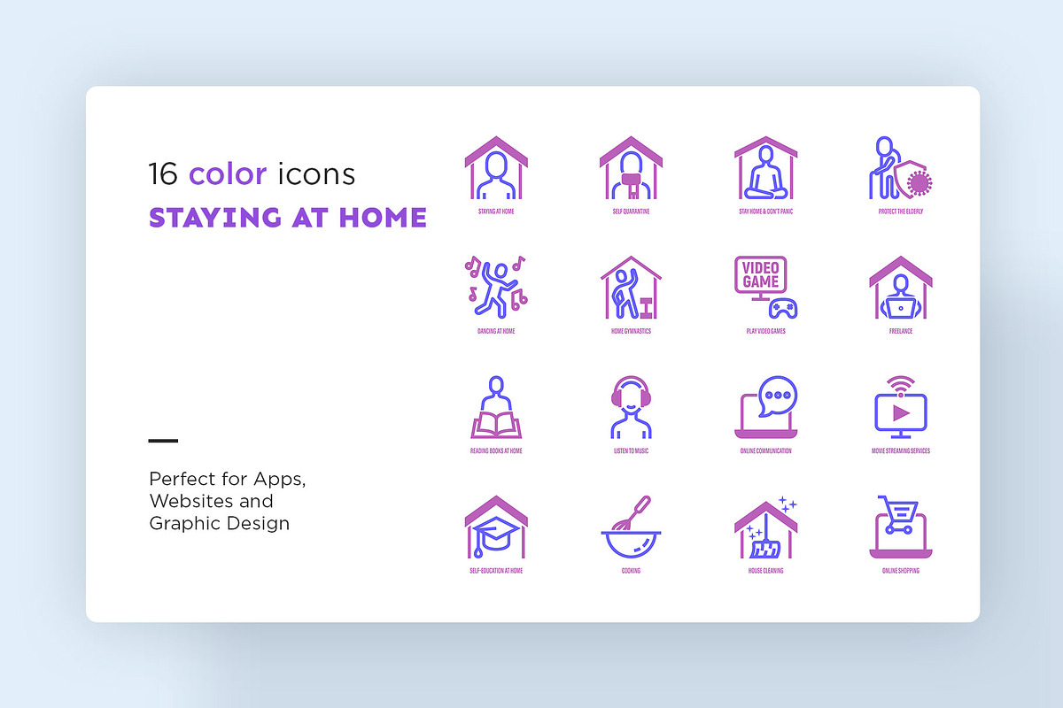 Staying At Home | 32 Icons Set, a Solid Icon by Marina Silence (Photo 4 of 18)
