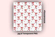 Red Bows, Hearts & Dots Pattern, an Illustration by Stellalunarts (Thumbnail 3 of 4)