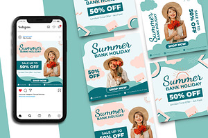 Summer Instagram Post Template, a Social Media Template by Artnivora.Std