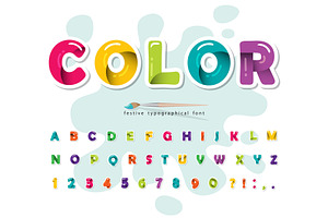 Cartoon modern colorful alphabet