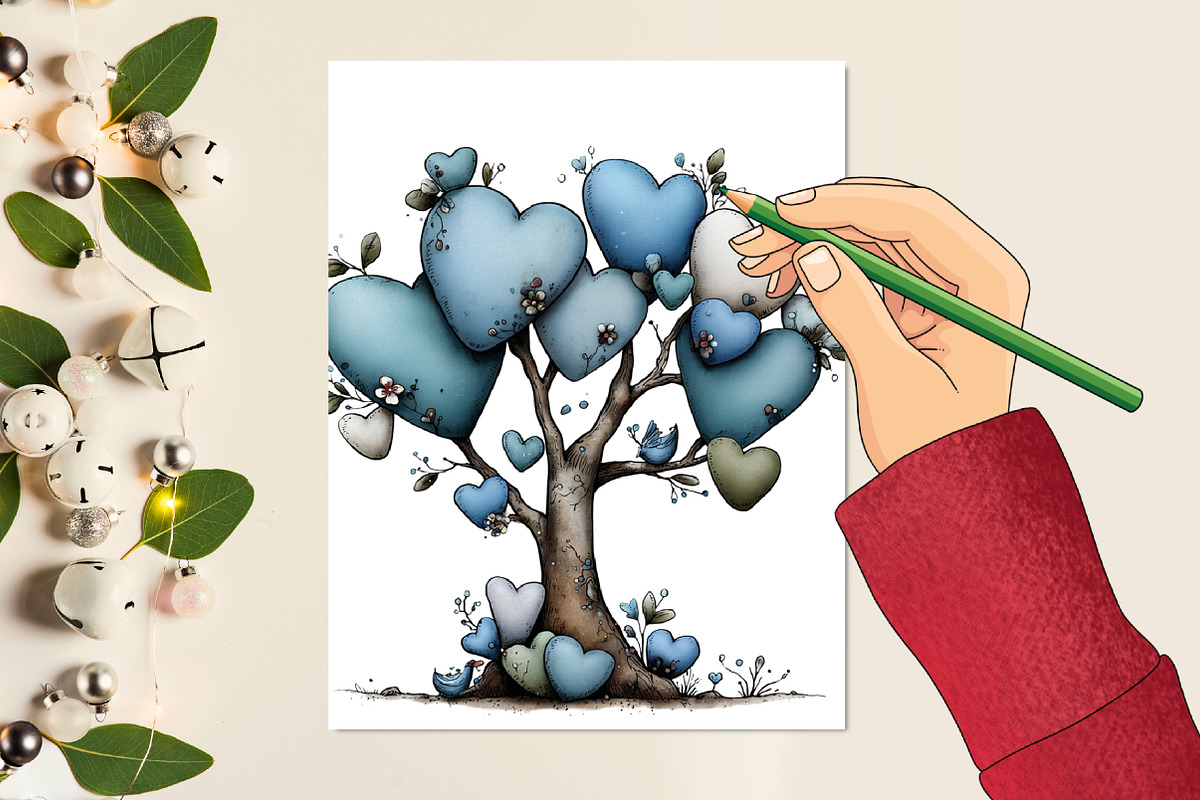 Whimsical Valentines Day Heart Tree, an Illustration by designcity5 (Photo 3 of 5)