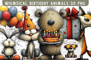 Whimsical Birthday Animals Clipart, an Illustration by Libby Wishes (Thumbnail 1 of 7)