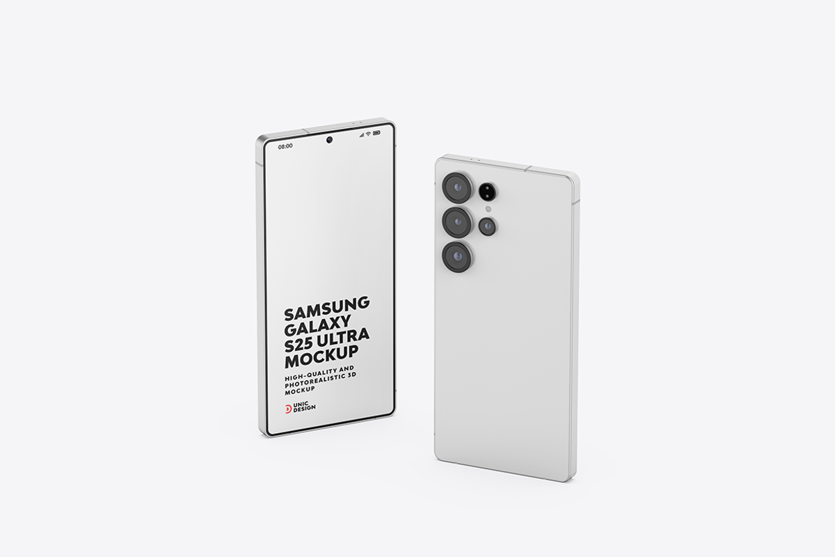 Samsung Galaxy S25 Ultra Mockup, an Android Mockup by UnicDesign (Photo 27 of 35)