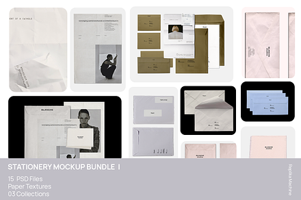 Stationery Bundle Mockup, a Packaging Mockup by Replika Machine