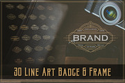 30 Line Art Badge & Frame Label, a Decorative Illustration by Raftel (Thumbnail 1 of 12)