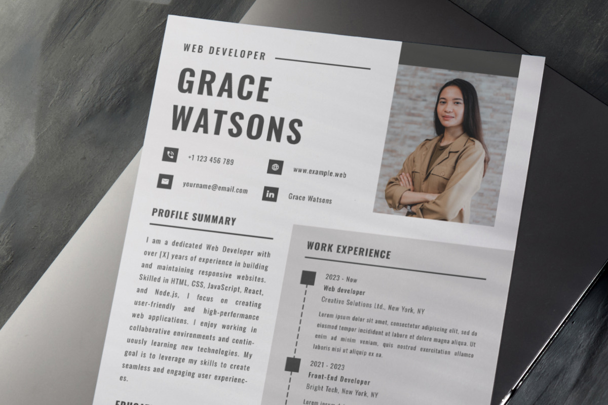 CV Resume Web Developer V4, a Resume Template by twinstd (Photo 2 of 3)