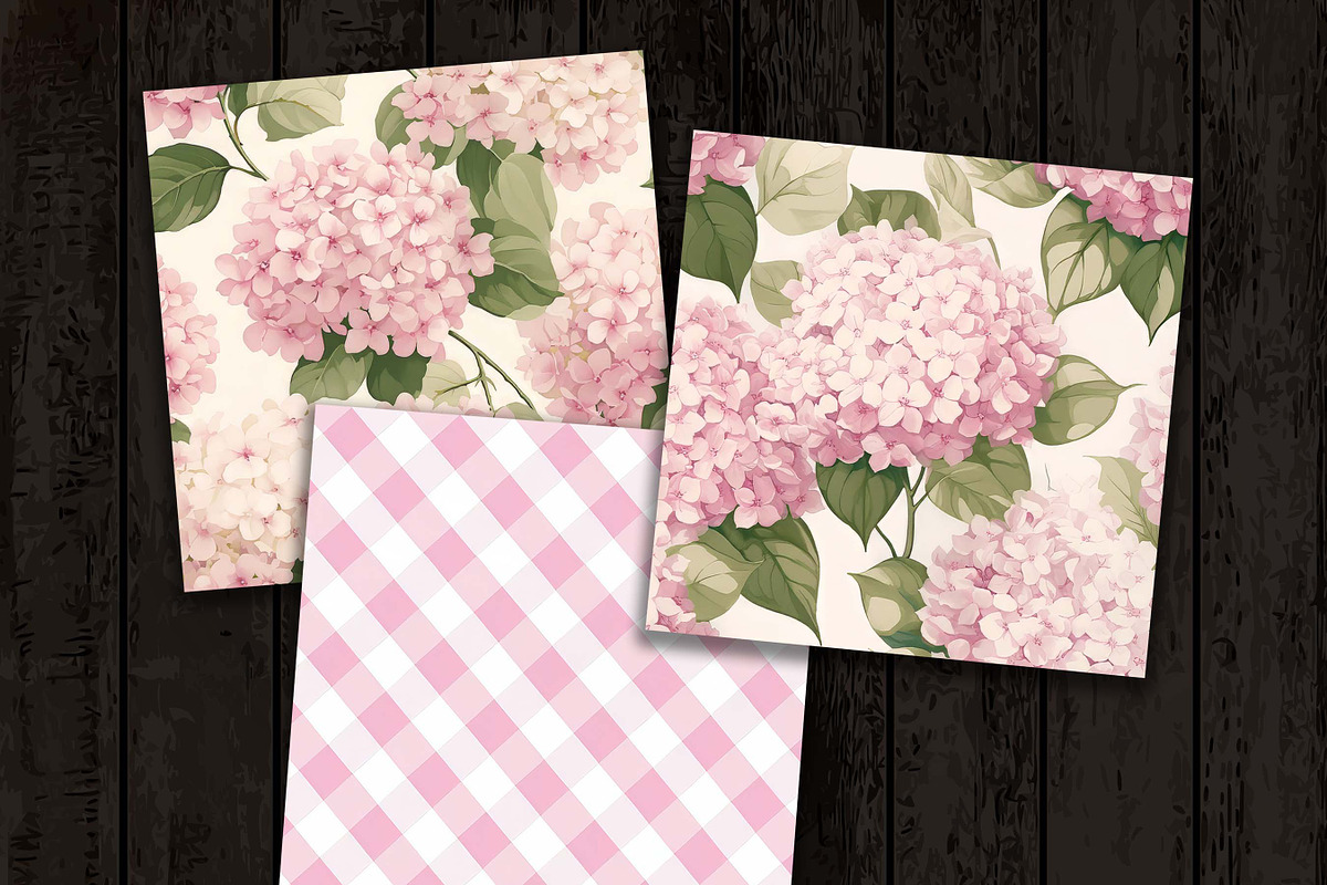 Rose Hydrangea Digital Paper, a Background Graphic by Design Scotch (Photo 4 of 8)