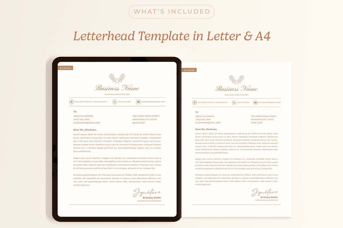 Bundle of Letterhead and Invoice, a Stationery Template by Creatif Foundry (Photo 3 of 7)