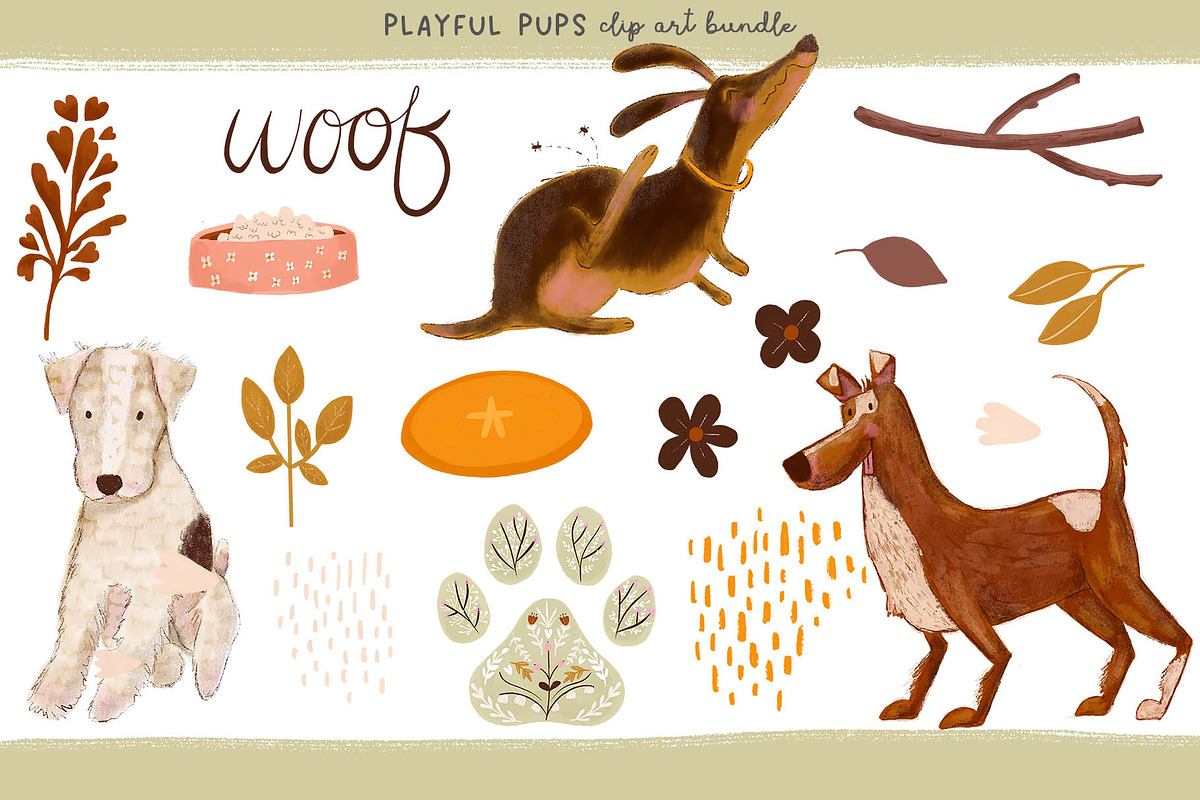 Pups Dog Breeds Clipart Bundle, a Decorative Illustration by Bridgett Stahlman Design (Photo 3 of 6)