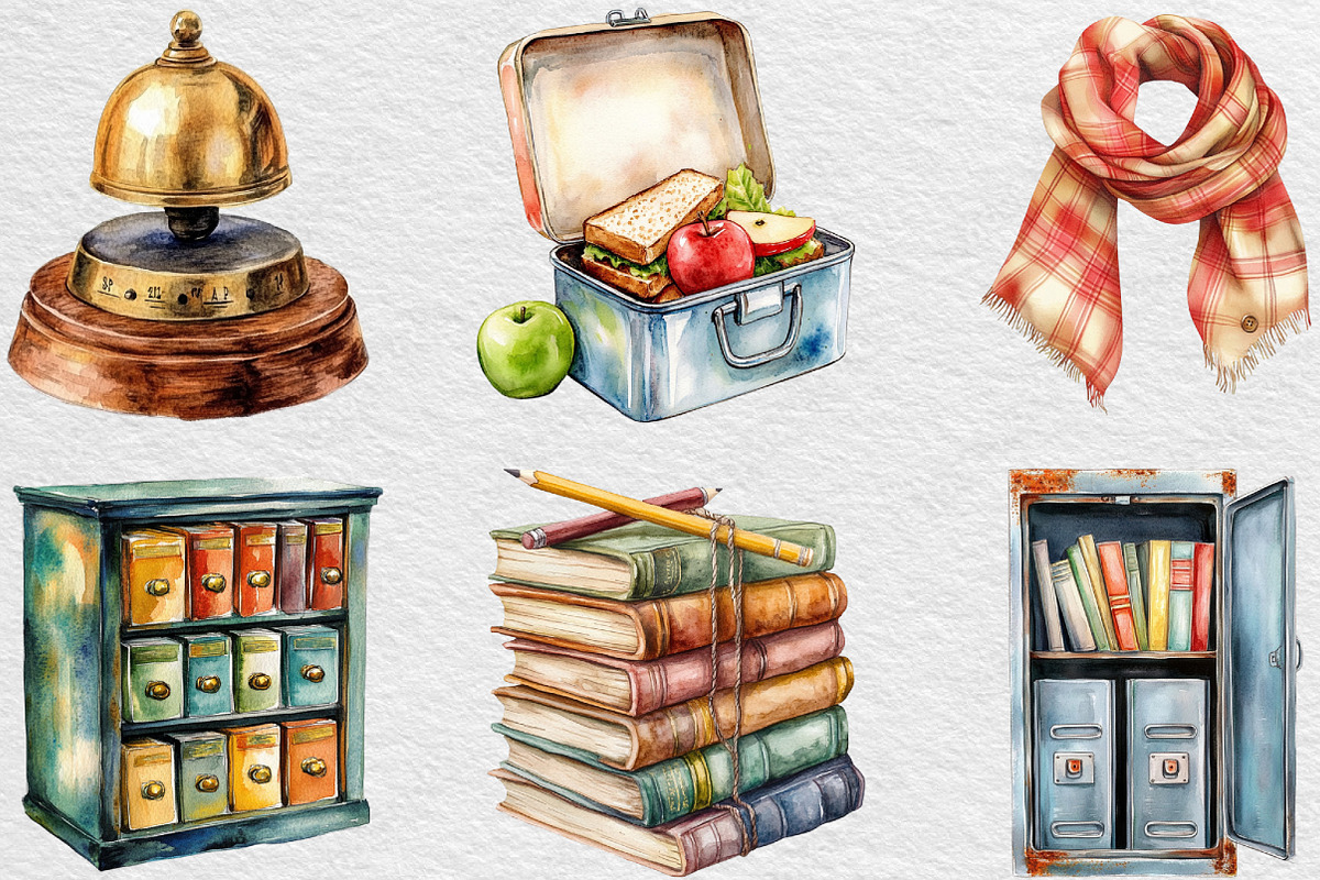 Vintage Back To School Clipart, an Illustration by Black Bird Studio (Photo 5 of 6)