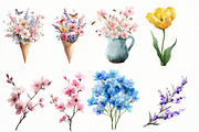 Watercolor Spring Flower clipart, an Illustration by Designworld (Thumbnail 5 of 5)