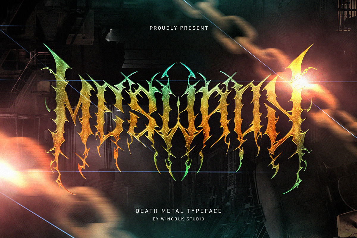 Meswady | Metal Font, a Blackletter Font by WingBuk (Photo 1 of 14)