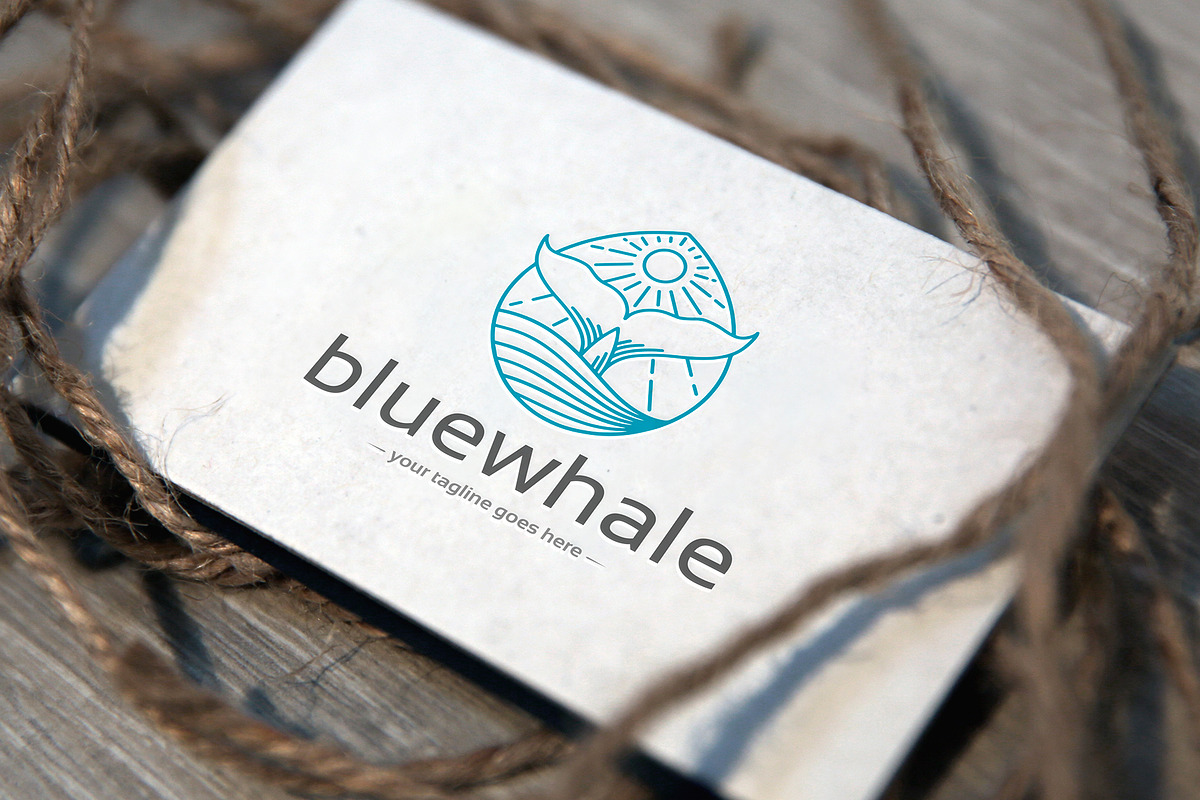 Blue Whale Tail Logo Template, a Branding & Logo Template by vectorwithin (Photo 2 of 3)