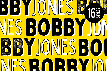 Bobby Jones - 16 Fonts, a Sans Serif Font by Tom Chalky