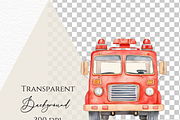 Fire truck watercolor Fire engine, a Transportation Illustration by Invite to Clipart (Thumbnail 5 of 5)