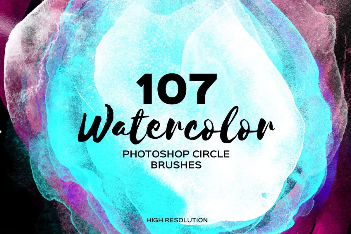 107 Watercolor Circles. PS Brushes, a Brush Add-On by Masherdraws (Photo 7 of 12)