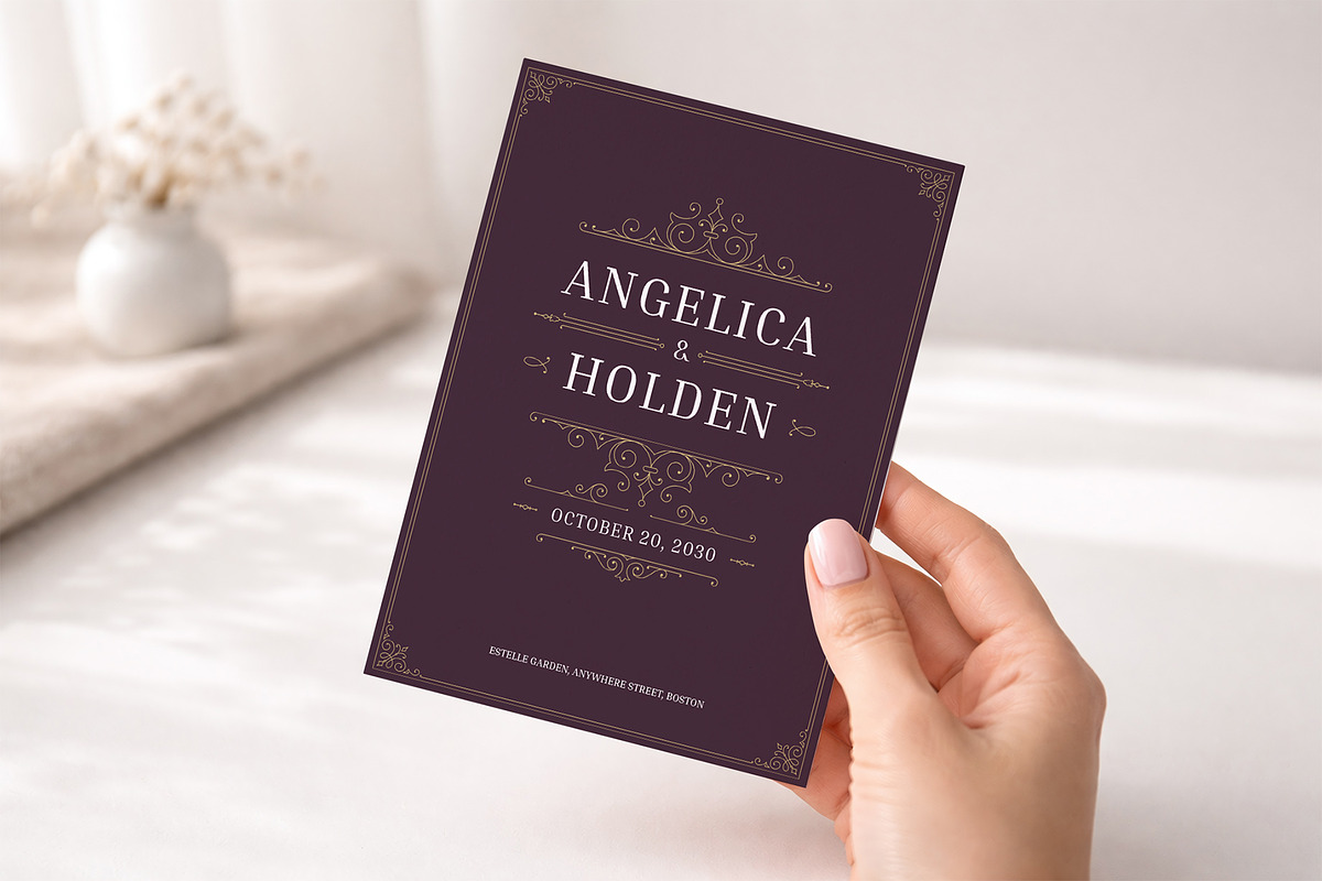 Vintage Wedding Suite Canva Template, an Invitation Template by Vasya Kobelev (Photo 6 of 10)