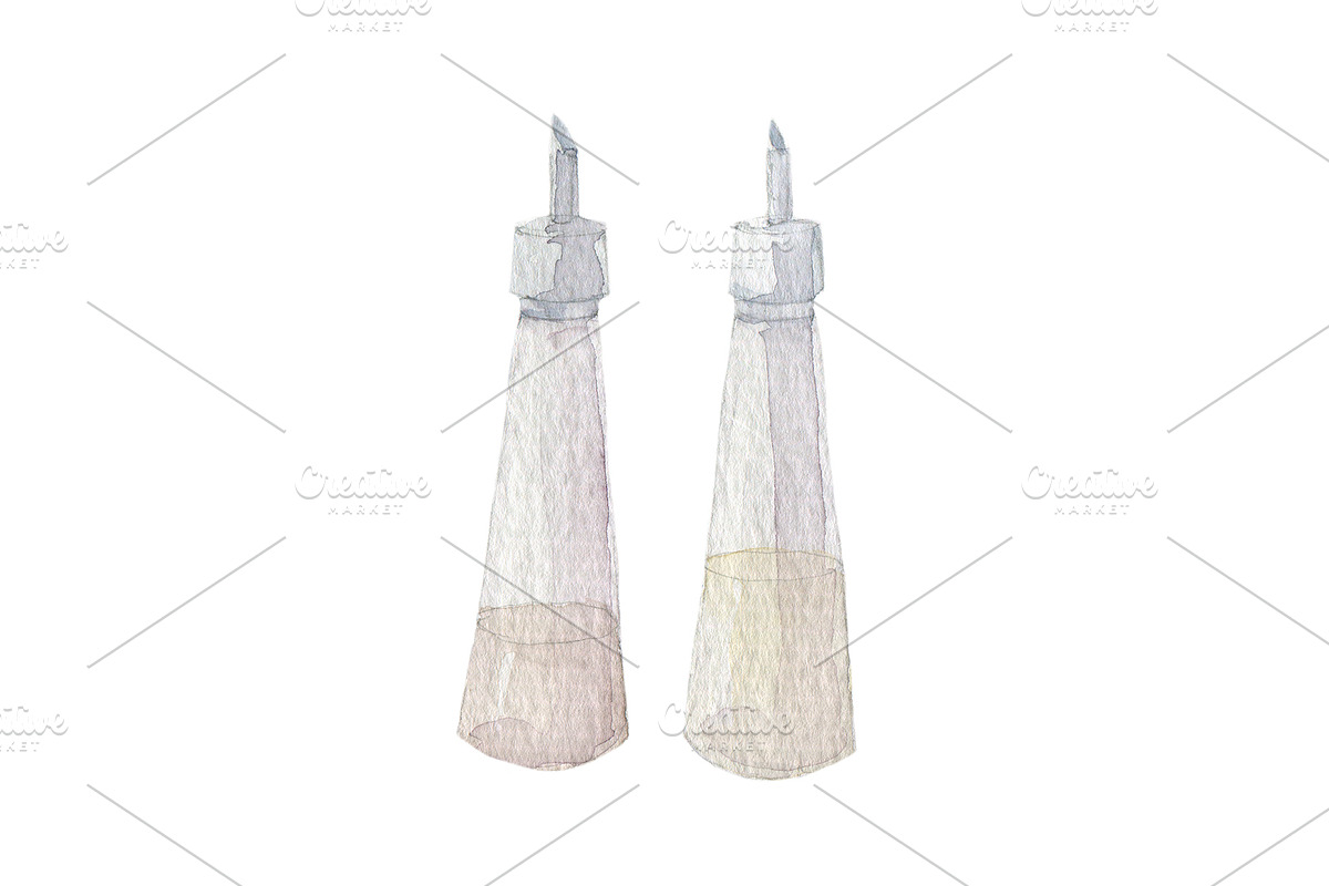Kitchenware set in watercolor, an Illustration by My watercolor shop (Photo 7 of 7)