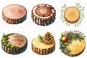 Watercolor Round Wooden Clipart, an Illustration by DreamPrint404 (Thumbnail 6 of 6)