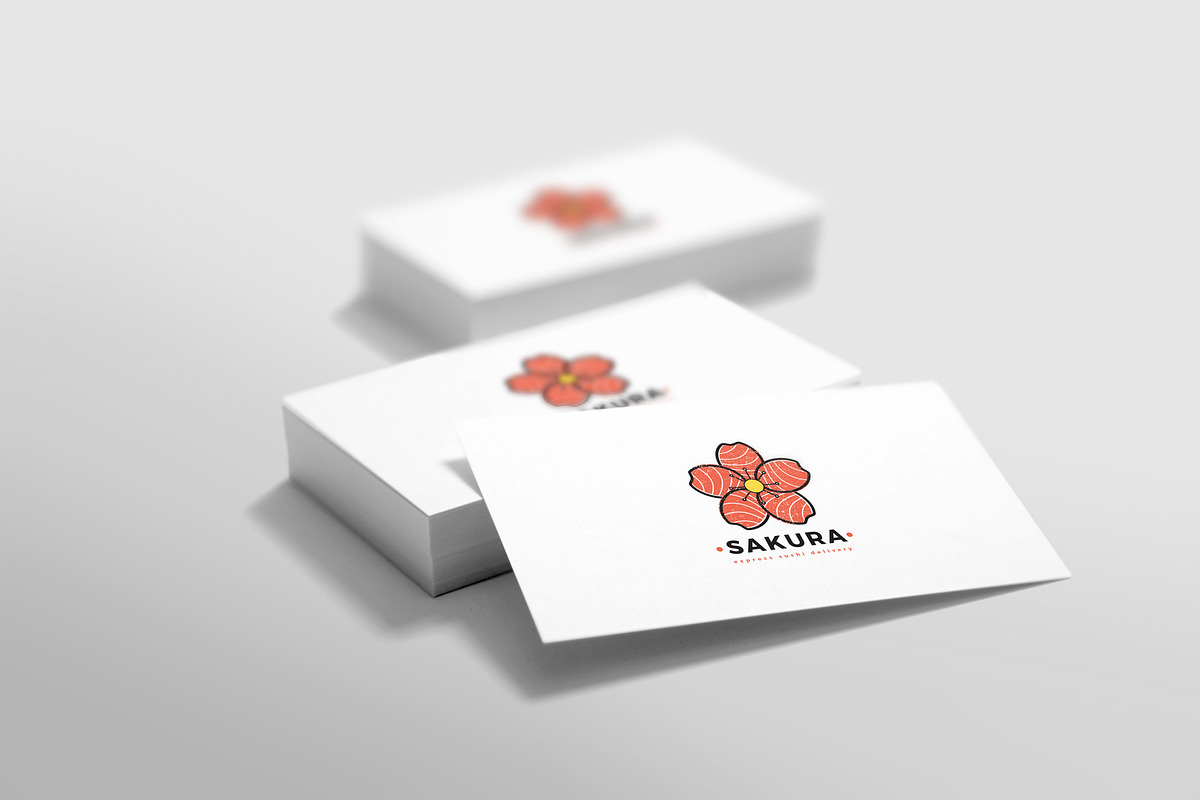 Sakura Sushi Delivery Logo Template, a Branding & Logo Template by ND Design (Photo 4 of 6)