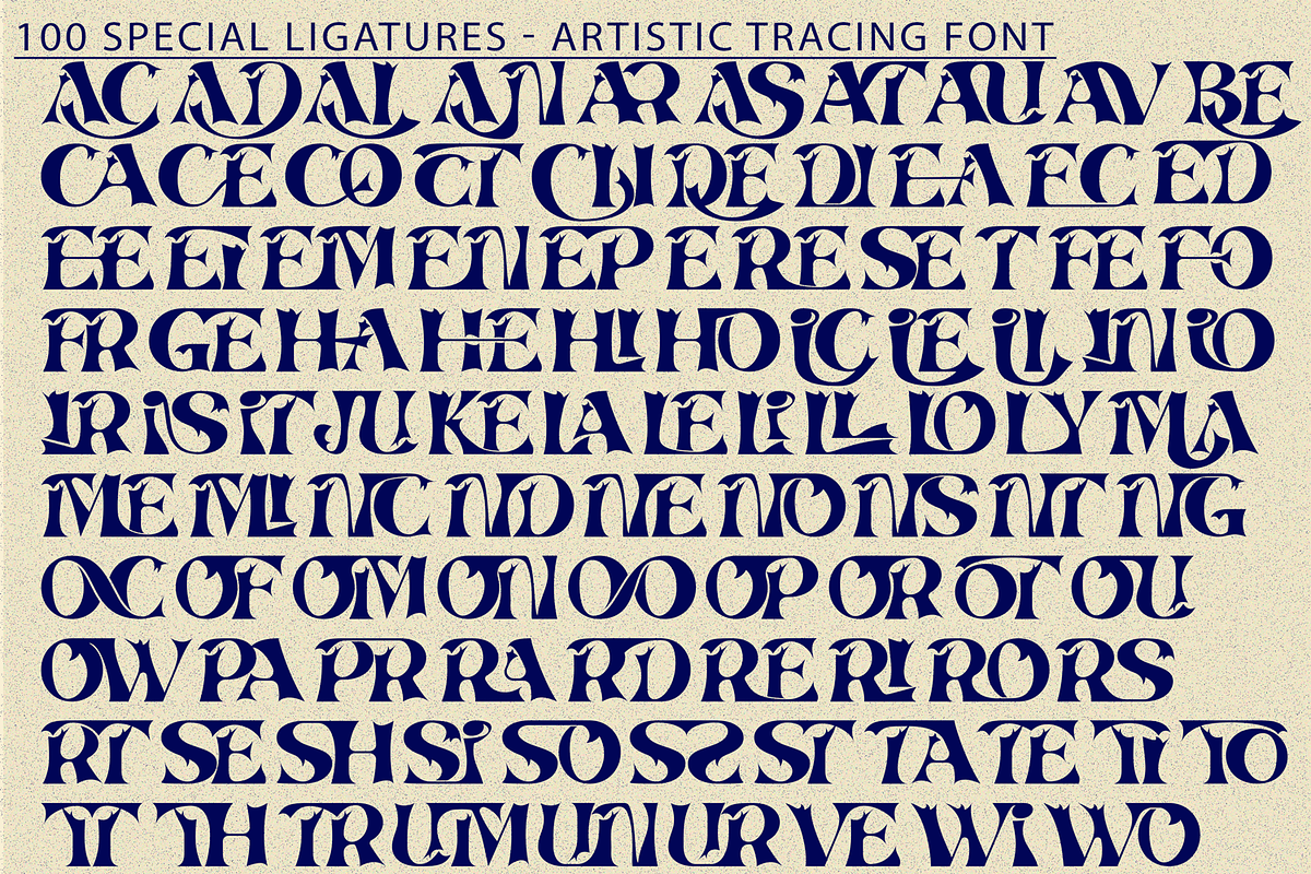 ARTISTIC TRACING - FANTASY FONT, a Serif Font by 177Studio (Photo 7 of 8)