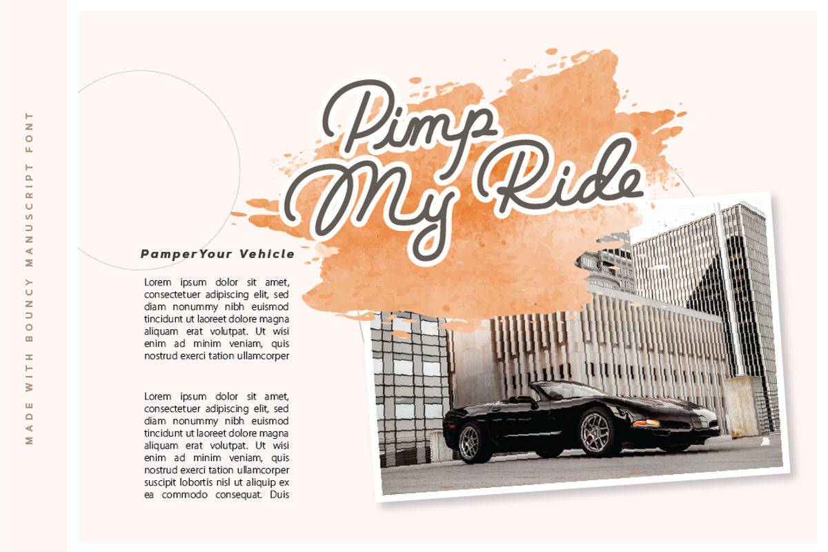 Bouncy Manuscript Script Font, a Script Font by Monoco Type Foundry (Photo 3 of 9)