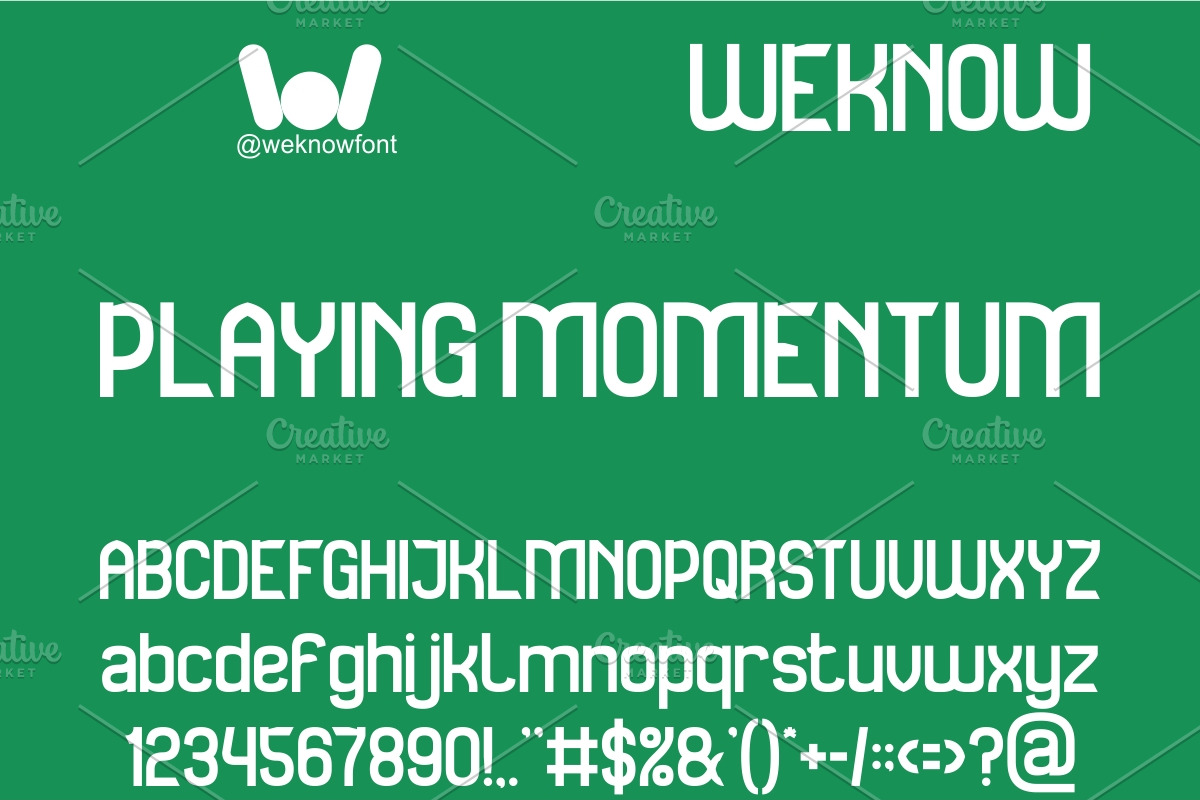 Playing Momentum font, a Sans Serif Font by weknow (Photo 1 of 8)