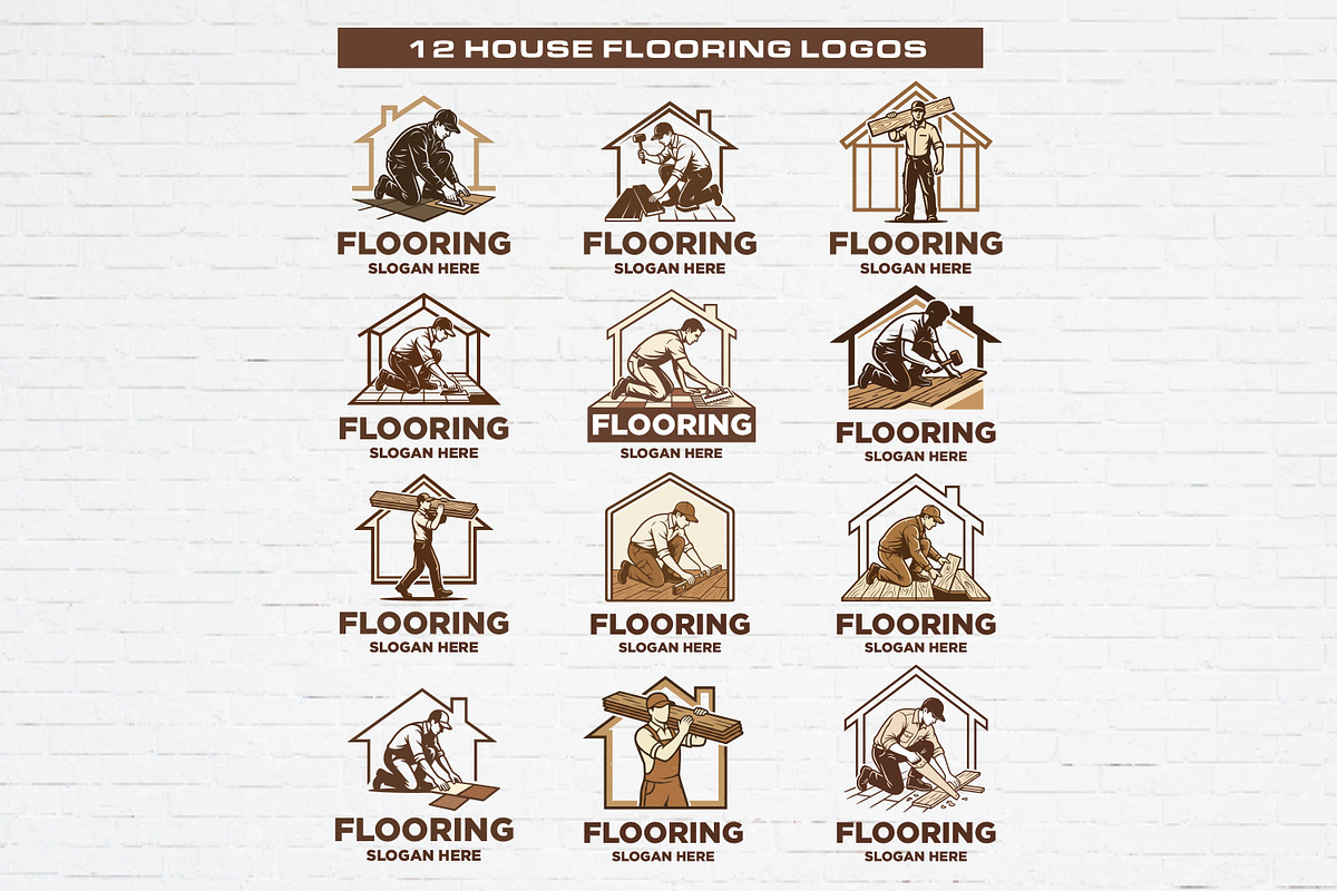 12 Flooring Installer Logo Bundle, a Branding & Logo Template by Guavanaboy (Photo 1 of 3)