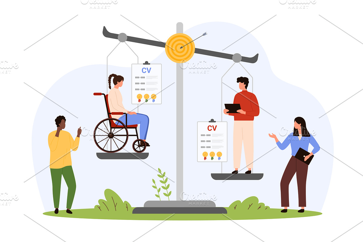 Discrimination of employee with, a Person Illustration by Flashvector
