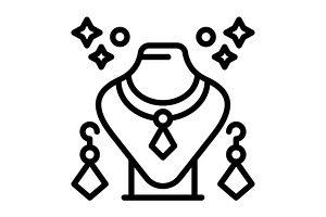 Jewelry ornament black icon, an Outline Icon by Creative priyanka