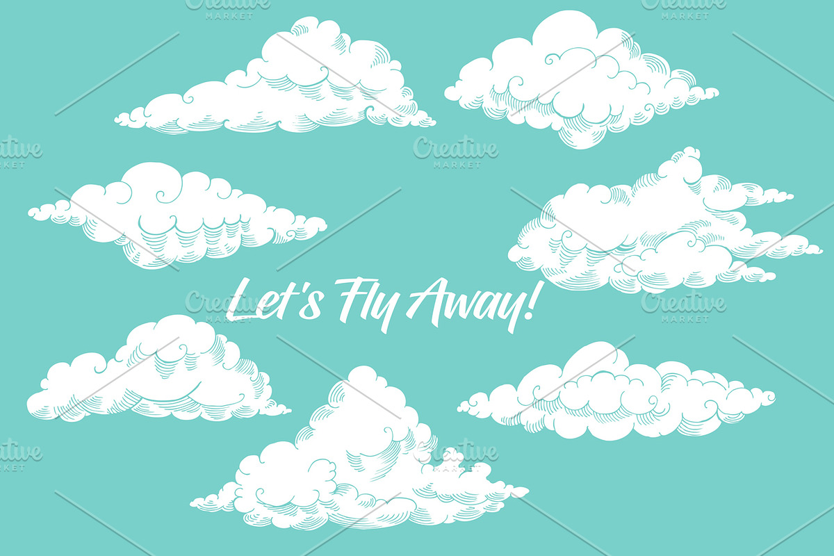 Clouds Clip Art, an Illustration by Nataliapiache (Photo 7 of 7)