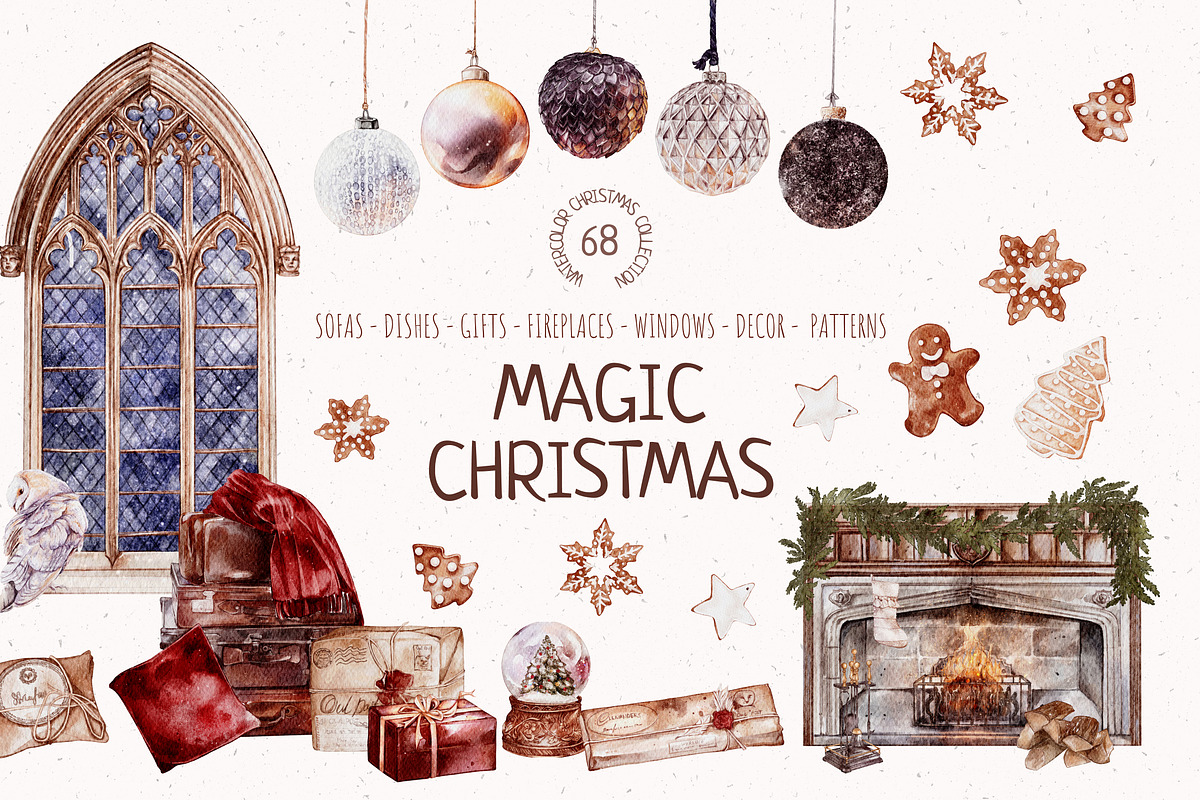 Magic Christmas Collection, a Seasonal Illustration by Yakovleva Margarita (Photo 1 of 14)