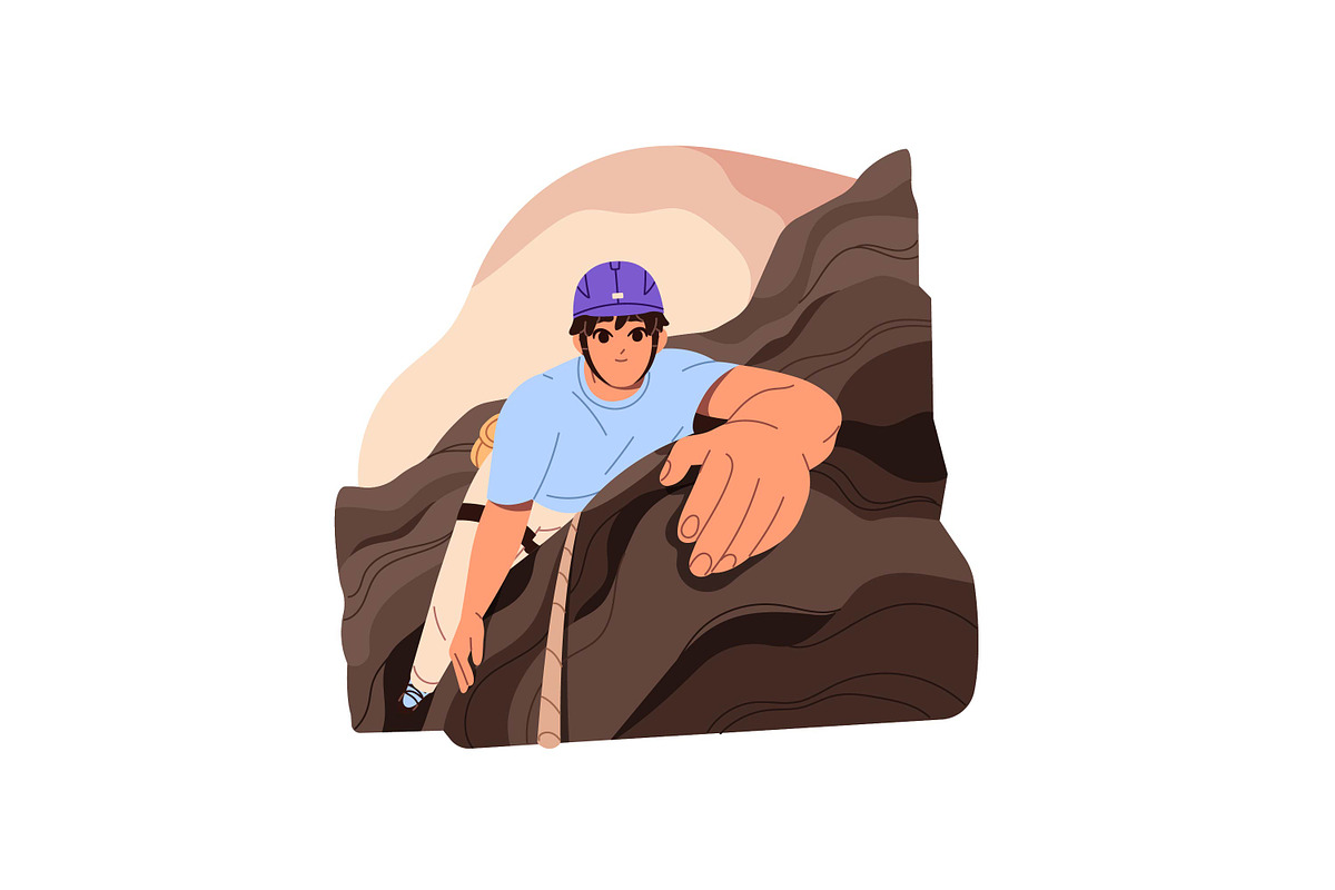 People rock climbing, bouldering set, a Sport Illustration by PaperTrident (Photo 2 of 9)