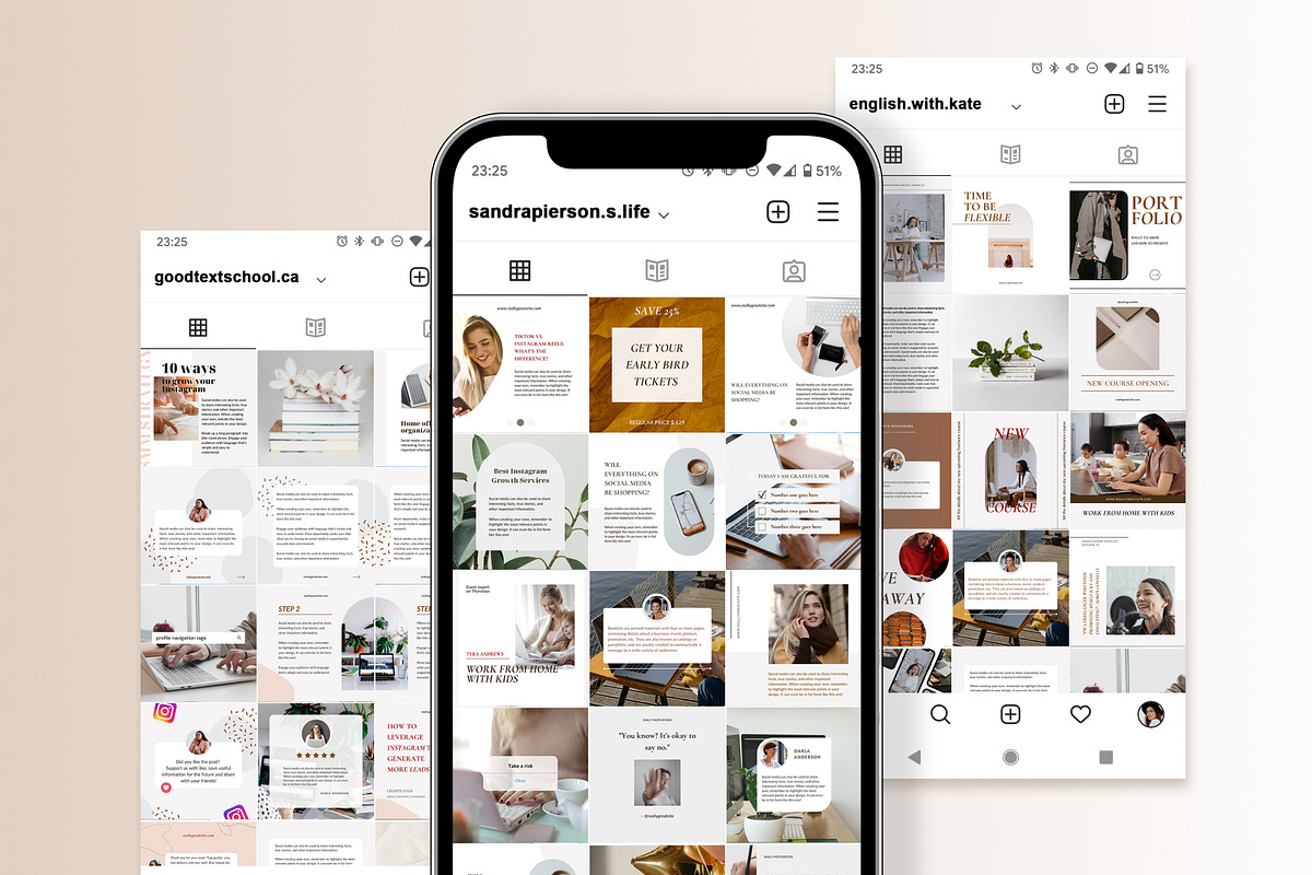 Influencer Instagram Canva templates, a Social Media Template by helgascandinavus (Photo 7 of 9)