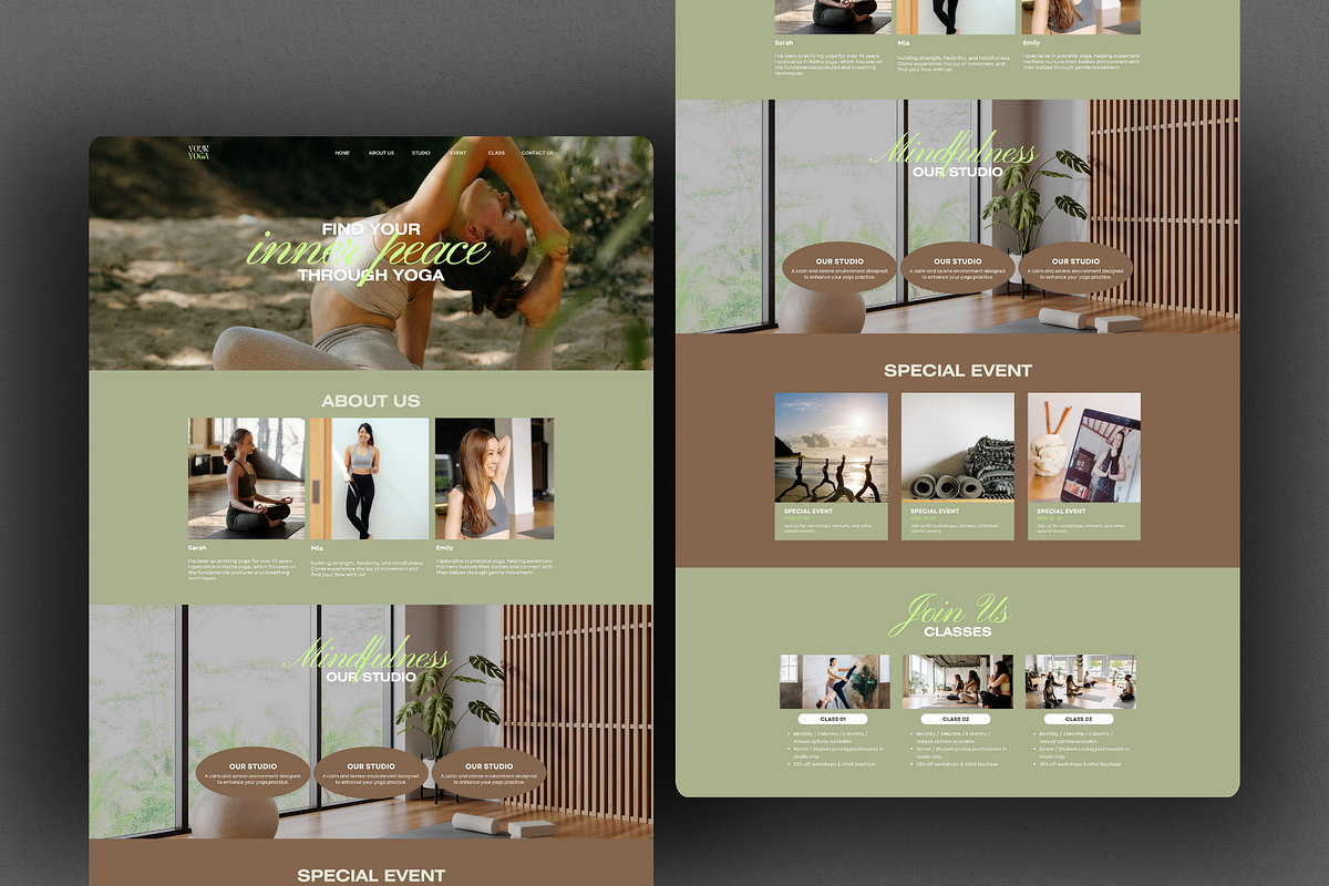 Yoga Studio Canva Website Template, a Websites & App Template by MiavoDesign (Photo 2 of 4)