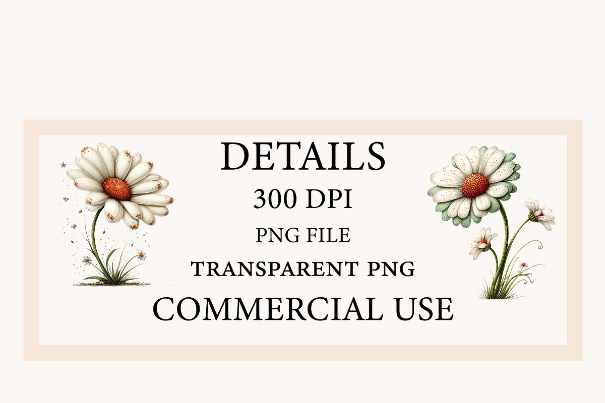 Whimsical Daisy Flowers clipart, a Seasonal Illustration by Designworld (Photo 3 of 10)