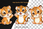 15 Bundle Watercolor Tiger Orange, an Animal Illustration by Morspective (Thumbnail 2 of 8)