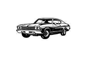 Muscle car - US Car - Classic Car, an Object Illustration by Digital-Clipart