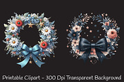 4th Of July Coquette Wreath Clipart, an Illustration by RobertsArt (Thumbnail 3 of 7)