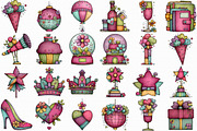 Girly Happy New Year Clipart, an Illustration by Libby Wishes (Thumbnail 2 of 6)