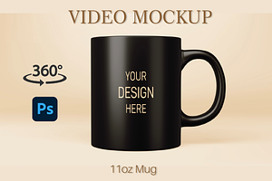 Black Mug Video Mockup