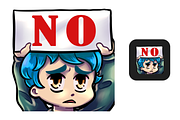 12 Blue Hair Chibi Boy Twitch Emotes, an Illustration by Custom Fonts & Patterns (Thumbnail 12 of 12)
