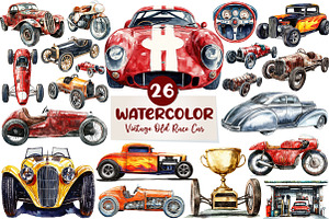 Vintage Old Race Car Clipart, an Illustration by CreationArt