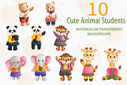Watercolor Back to School and Animal, an Animal Illustration by Apixsala (Thumbnail 4 of 12)